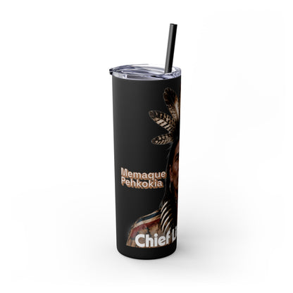 Miami 20oz Skinny Tumbler with Straw — Native Chief Portrait Travel Cup