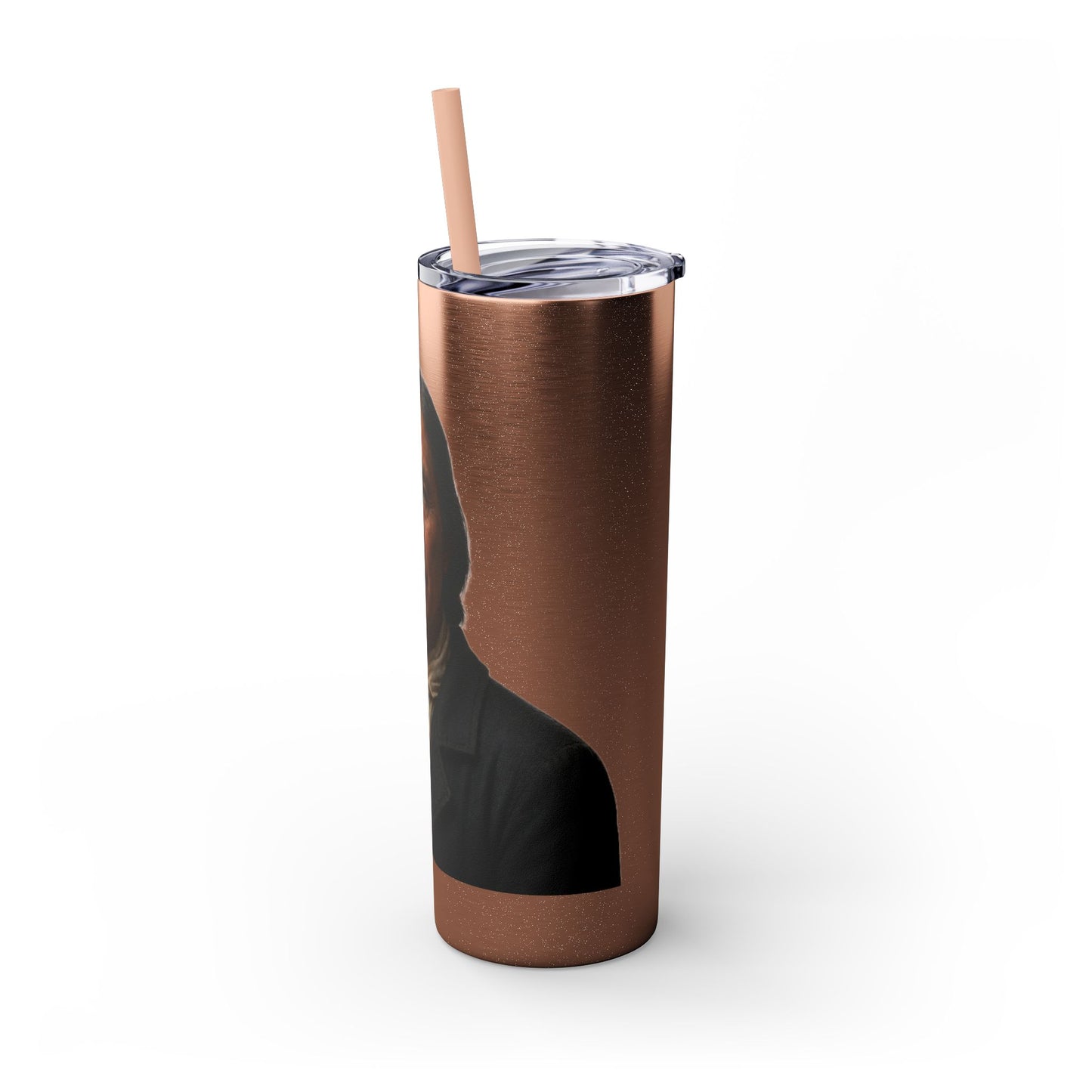 Chitto Harjo 20oz Skinny Tumbler with Classic Native American Portrait — Travel Straw Cup