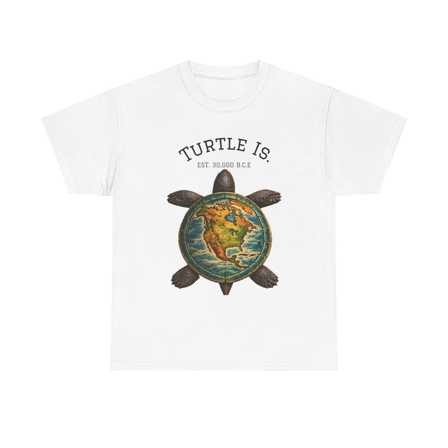 Turtle Globe Graphic Tee — "Turtle Is" Vintage Earth Turtle T-Shirt