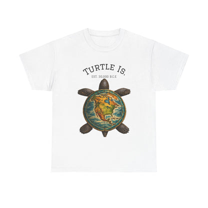 Turtle Globe Graphic Tee — "Turtle Is" Vintage Earth Turtle T-Shirt