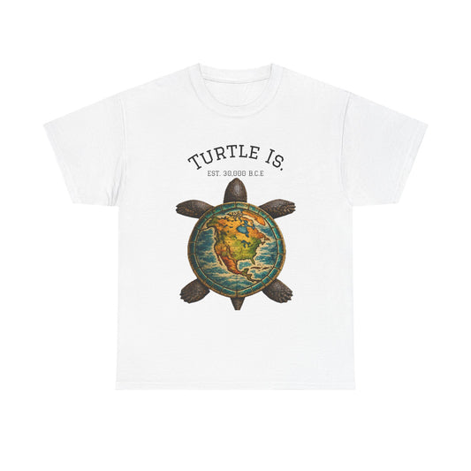Turtle Globe Graphic Tee — "Turtle Is" Vintage Earth Turtle T-Shirt