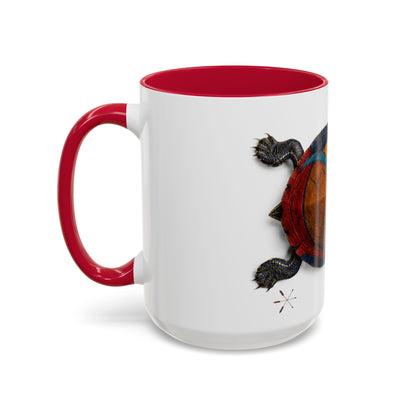 Delaware West Colorful Turtle Coffee Mug — Vibrant Hand-Painted Shell Design (11oz/15oz)