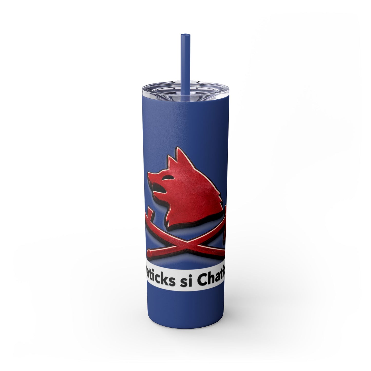Pawnee Skinny Tumbler — Red Wolf Logo 20oz Insulated Tumbler with Straw