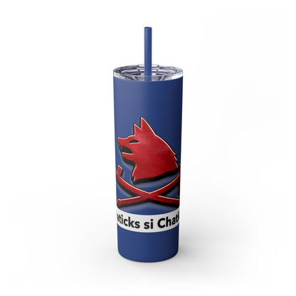 Pawnee Skinny Tumbler — Red Wolf Logo 20oz Insulated Tumbler with Straw