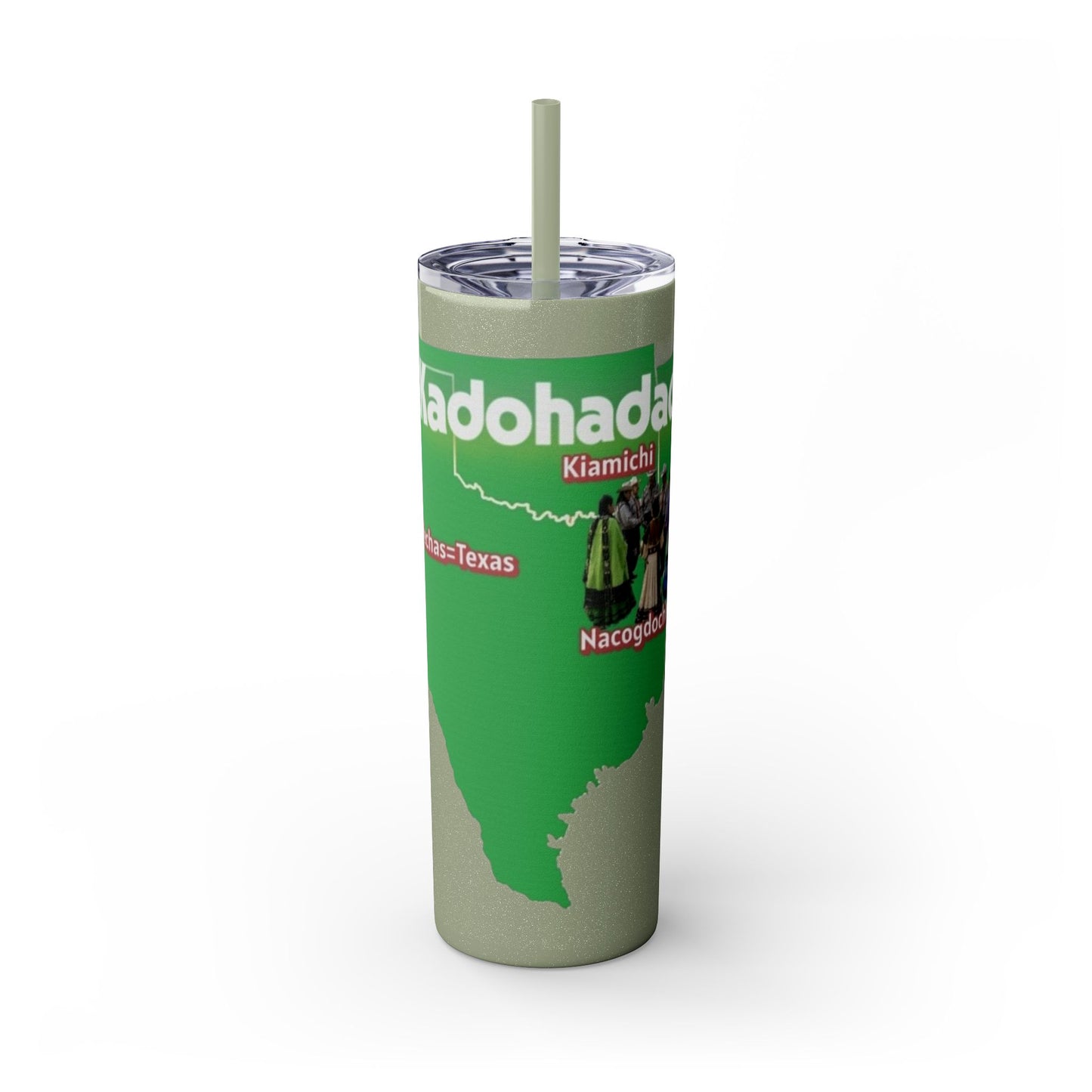 Caddo Kadohadoha Texas Map 20oz Skinny Tumbler with Straw