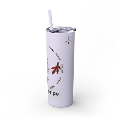 Delaware East Personalized 20oz Skinny Tumbler with Straw — Custom Name Tribal Crest Design