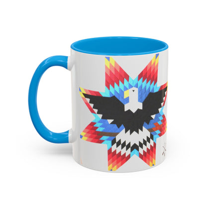 Onci  Eagle Star Ceramic Mug — Colorful Geometric Native-Inspired Coffee Cup (11oz, 15oz)