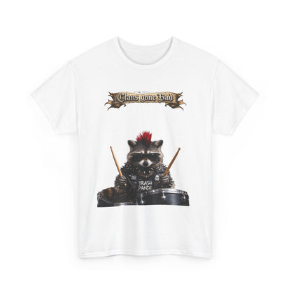 ClansDrummer Raccoon Graphic Tee — "Chaos Goes Brrr" Cute Punk Rock T-Shirt