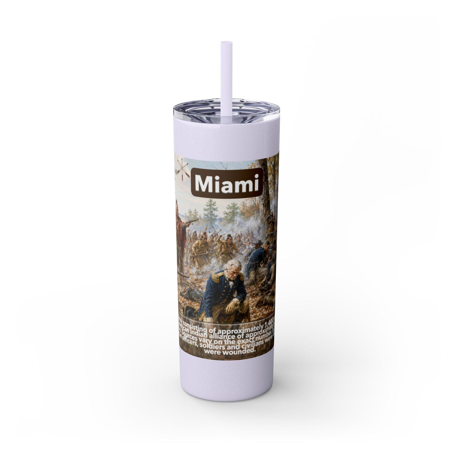 Miami Tribe Historical Skinny Tumbler 20oz — Native American Heritage Travel Cup