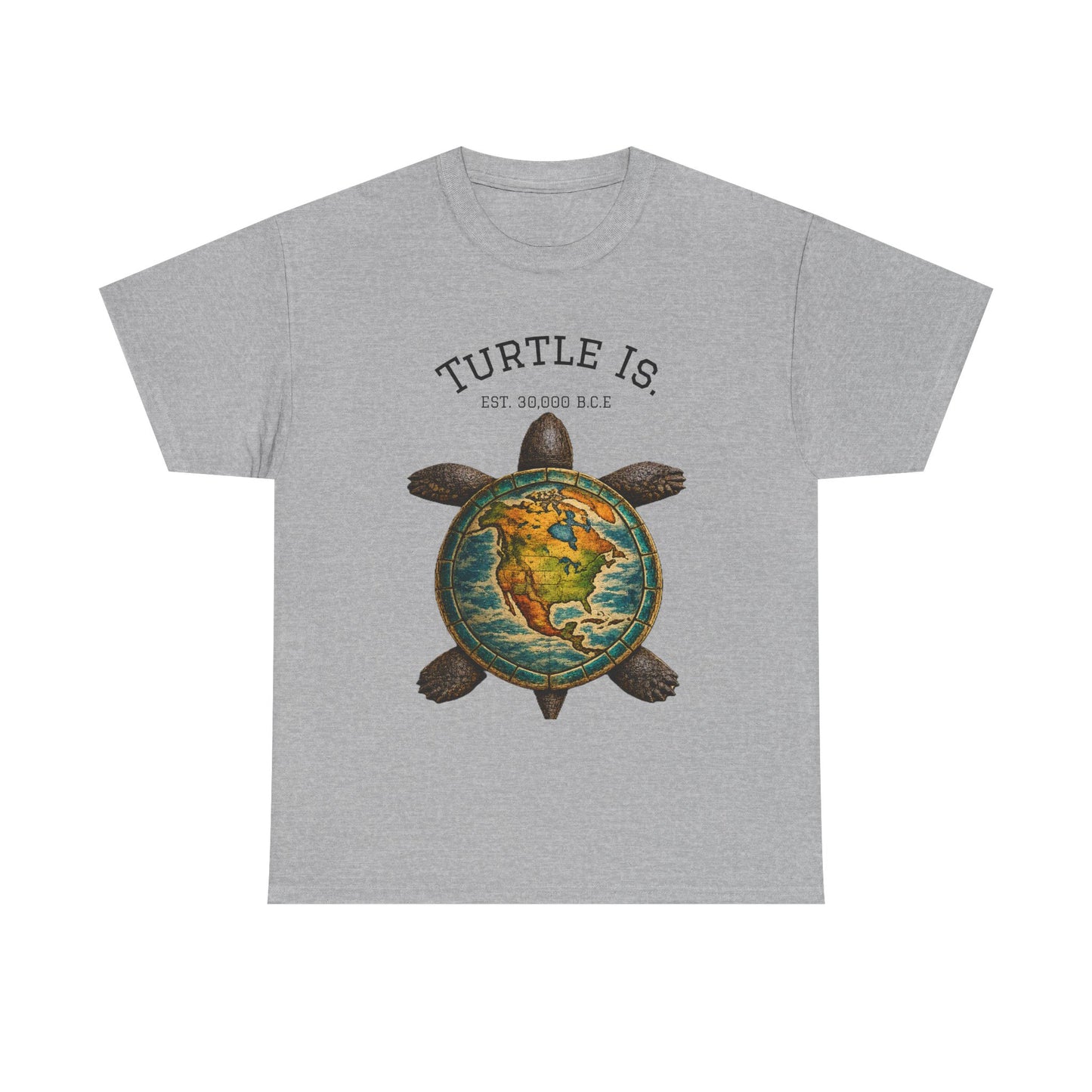Turtle Globe Graphic Tee — "Turtle Is" Vintage Earth Turtle T-Shirt