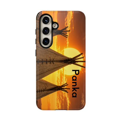 Ponca Sunset Tipi Phone Case — Personalized Native Teepee Landscape