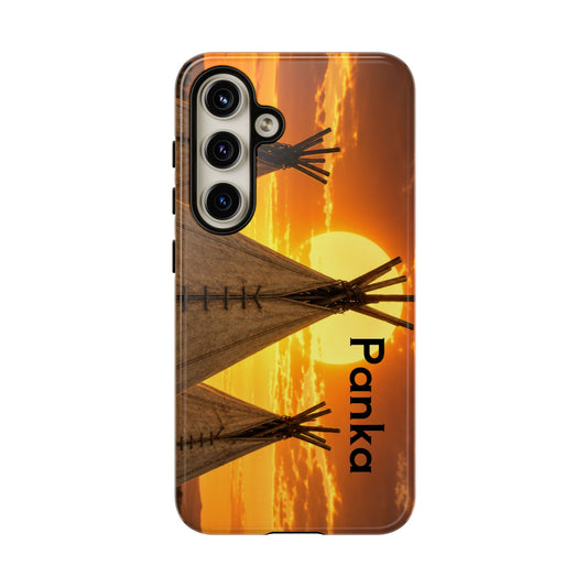 Ponca Sunset Tipi Phone Case — Personalized Native Teepee Landscape