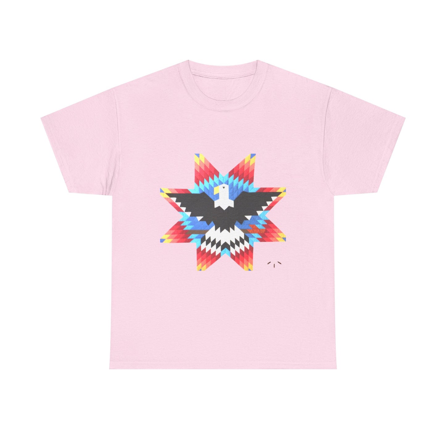 T-Shirt — Colorful Native Star Eagle Graphic Tee (Front Eagle Star, Back Crossed Arrows)