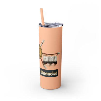 Cheyenne Arapaho 20oz Skinny Tumbler — Native American Shield & Arrows Design (Tsistsistas - Hinono'eitiit)