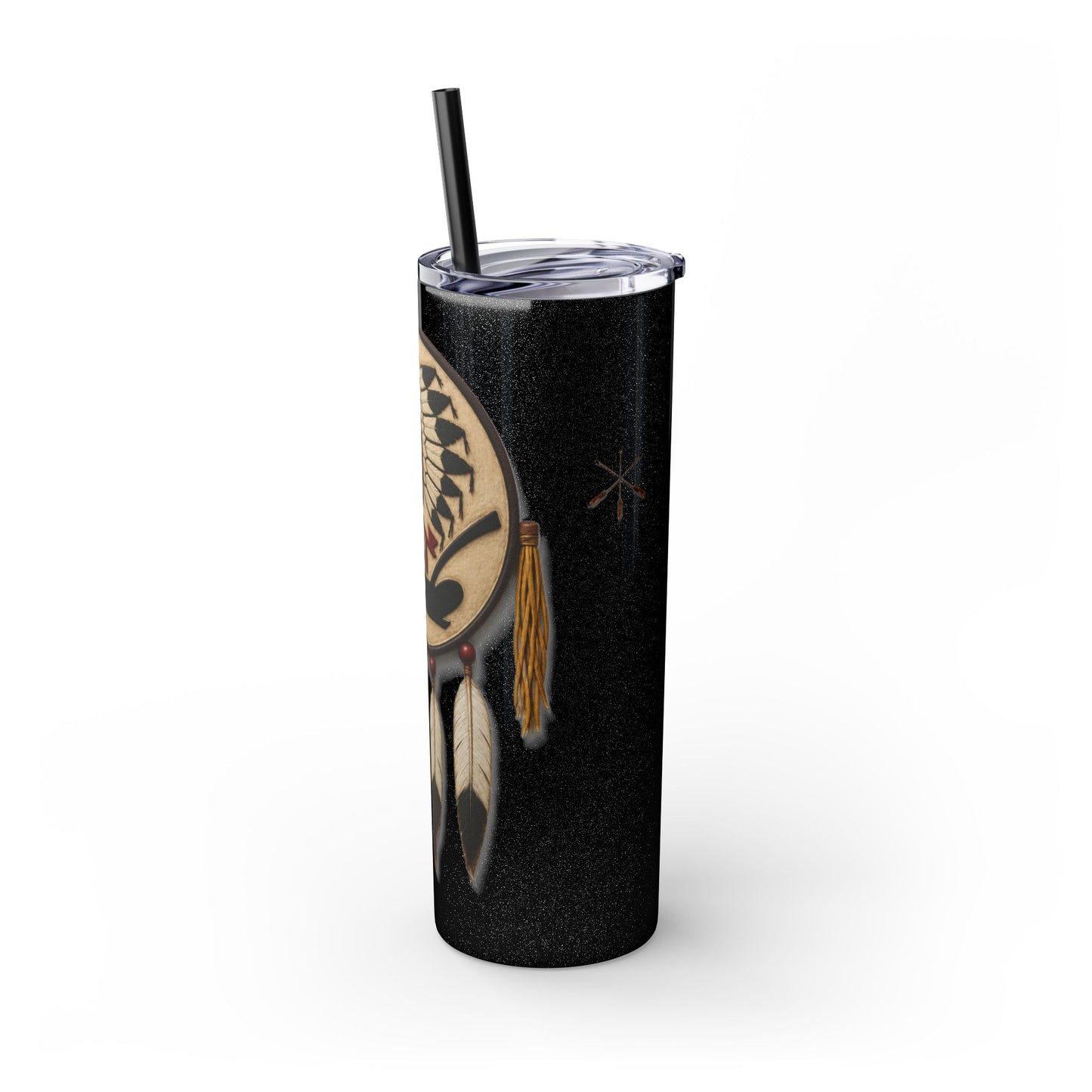 Iowa 20oz Skinny Tumbler with Native Dreamcatcher Design - 'Pahodje' Travel Straw Cup