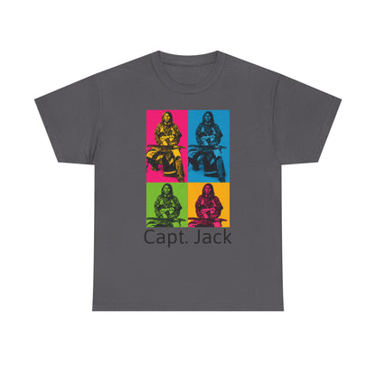 T-Shirt — Capt. Jack Pop-Art Portrait Tee with Arrow Back Print