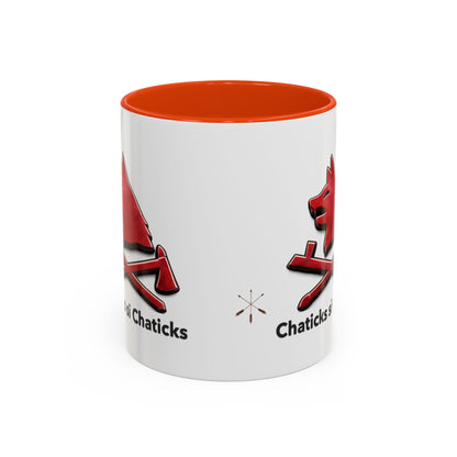 Pawnee Chaticks Si Chaticks Red Wolf Logo Mug — Funny Novelty Coffee Cup (11oz, 15oz)