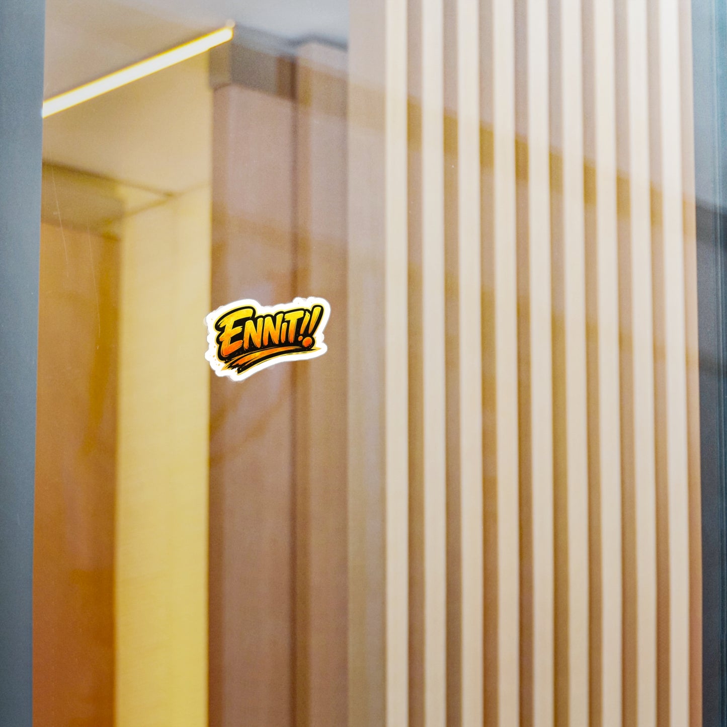 Ennnt!! Yellow Graffiti Kiss-Cut Vinyl Decal