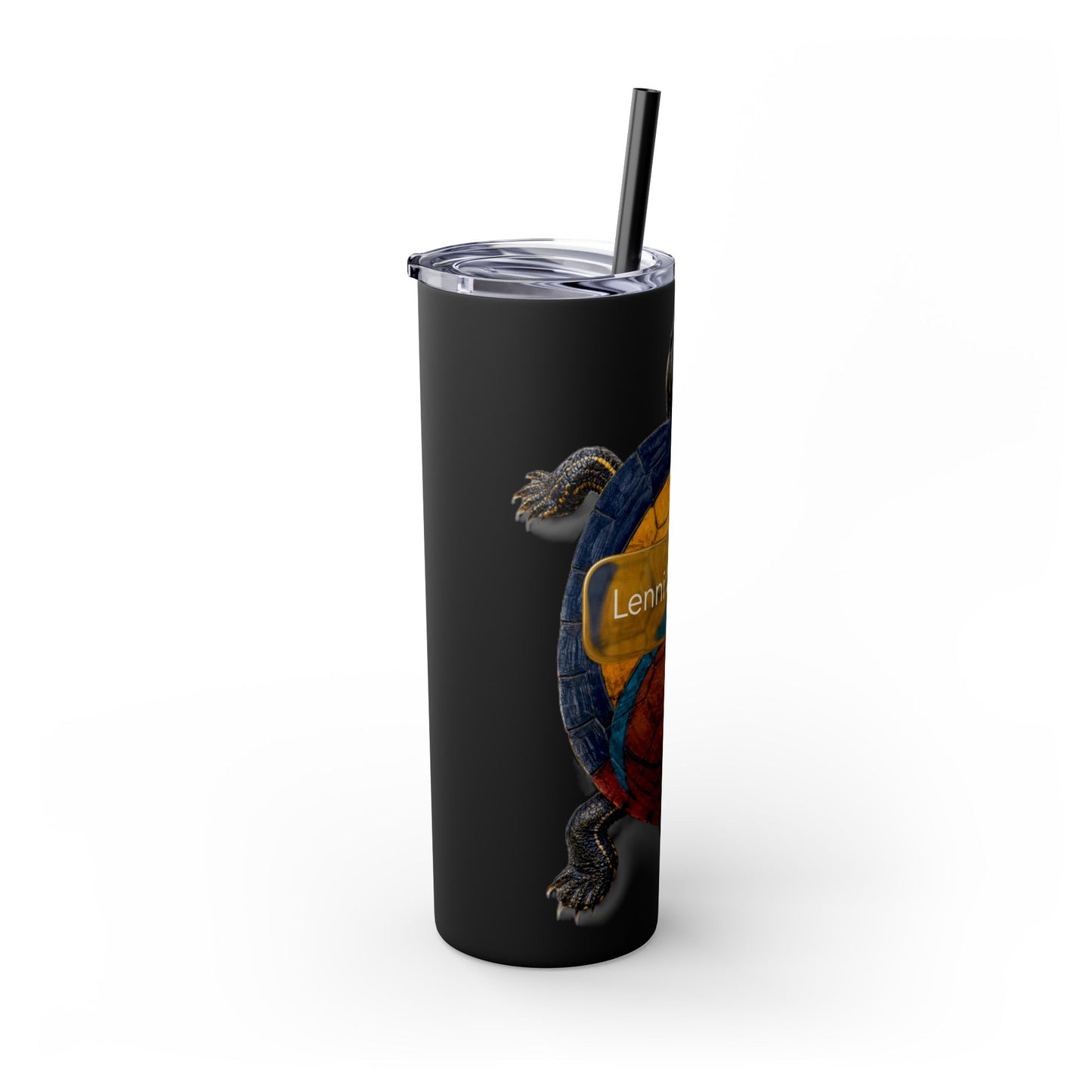 Delaware West Turtle Skinny Tumbler 20oz — Colorful Sea Turtle Travel Cup with Straw