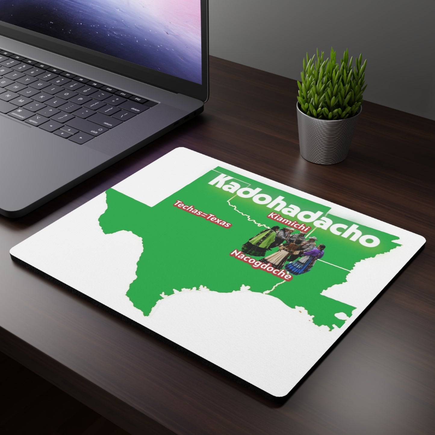 Kadohadacho (Texas) Map Mouse Pad — Nacogdoches / Kiamichi Tribal Design