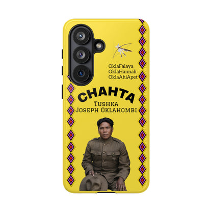 Chahta Tushka Joseph Oklahombi Yellow Phone Case — Native American Tribute Protective Cover