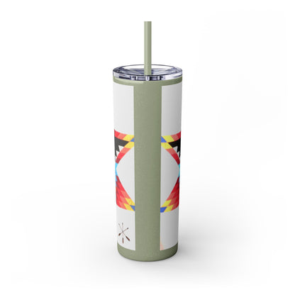 Onci 20oz Skinny Tumbler - Geometric Thunderbird Design, Insulated Travel Cup with Straw