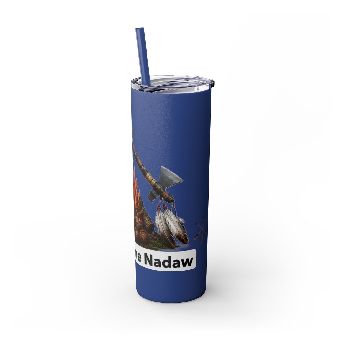 Pottawatomie Campfire Badge Skinny Tumbler 20oz — Badawadame Nation Design