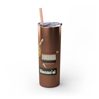 Cheyenne Arapaho 20oz Skinny Tumbler — Native American Shield & Arrows Design (Tsistsistas - Hinono'eitiit)