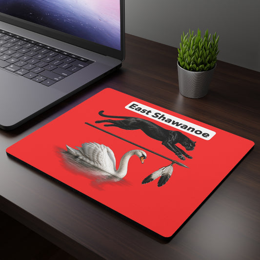 East Shawnee Panther & Swan Red Rectangular Mouse Pad — School Spirit Desk Mat