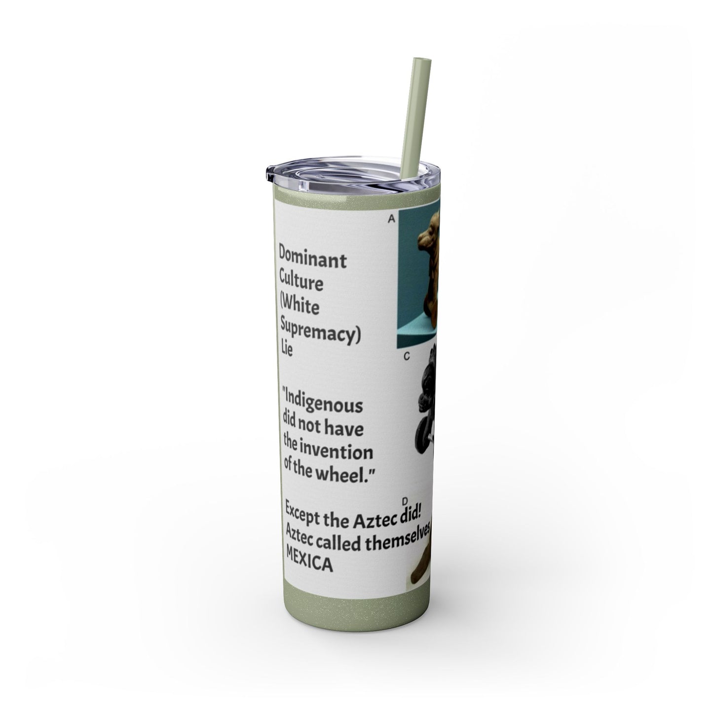 Aztec 20oz Skinny Tumbler - Educational Indigenous Artifacts Design