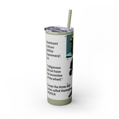 Aztec 20oz Skinny Tumbler - Educational Indigenous Artifacts Design