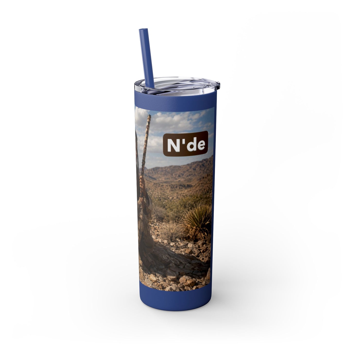 Ft. Sill Apache 20oz Skinny Tumbler with Desert Native Warrior Photo Wrap