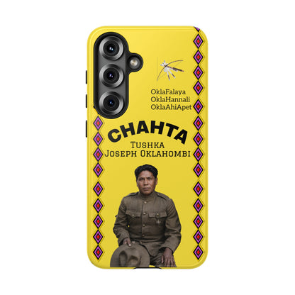 Chahta Tushka Joseph Oklahombi Yellow Phone Case — Native American Tribute Protective Cover