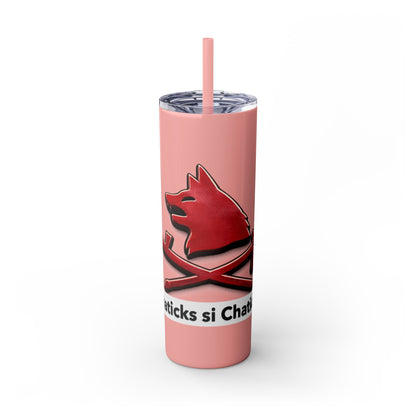 Pawnee Skinny Tumbler — Red Wolf Logo 20oz Insulated Tumbler with Straw