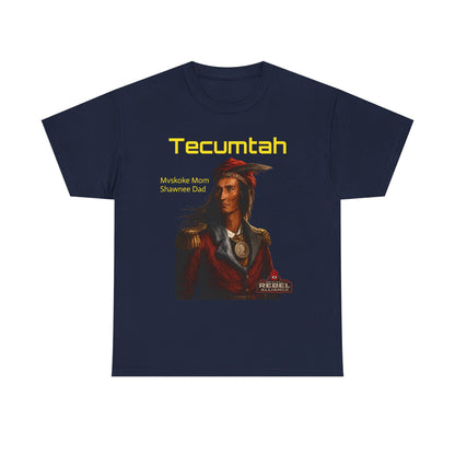 Tecumtah Native American Portrait T‑Shirt — Mvskoke Mom/Shawnee Dad Heritage Tee