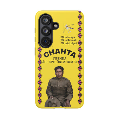 Chahta Tushka Joseph Oklahombi Yellow Phone Case — Native American Tribute Protective Cover
