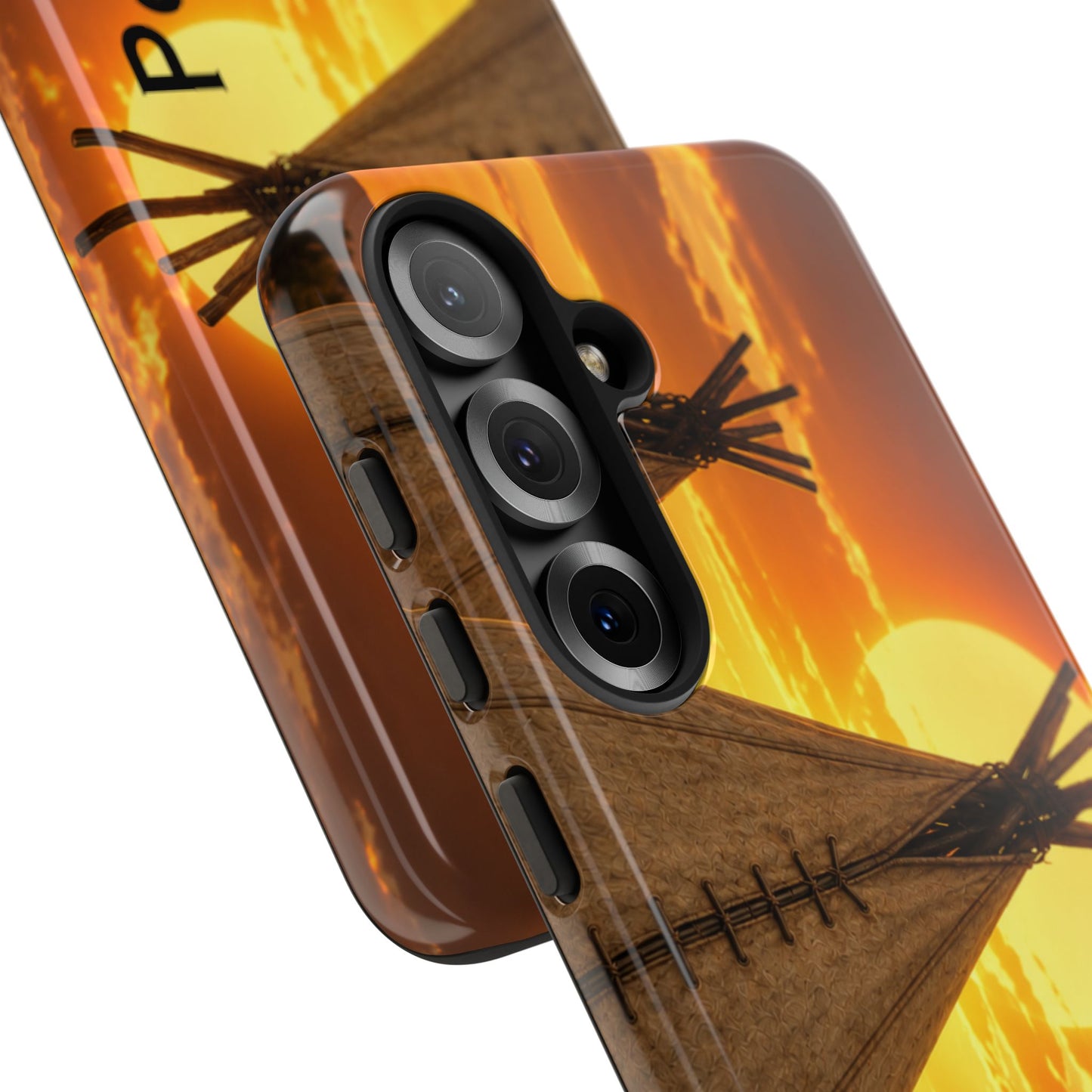 Ponca Sunset Tipi Phone Case — Personalized Native Teepee Landscape