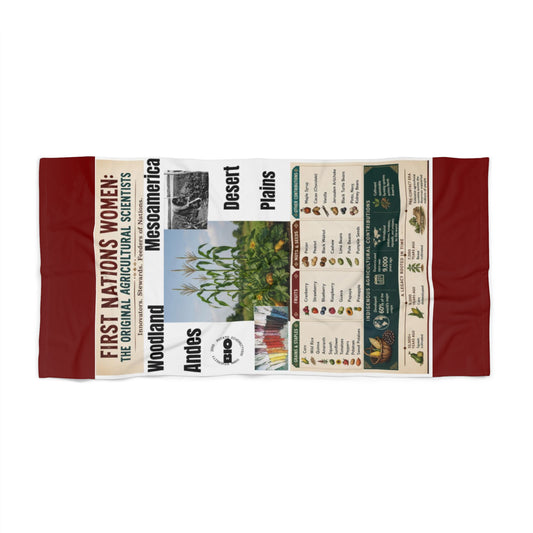 Beach Towel — First Nations Women: Traditional Medicines & Bioregions Infographic