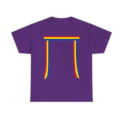 Ribbon & Arrows T‑Shirt — Minimal Tribal Ribbon Front with Crossed Arrows Back