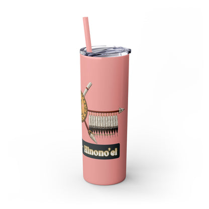Cheyenne Arapaho 20oz Skinny Tumbler — Native American Shield & Arrows Design (Tsistsistas - Hinono'eitiit)