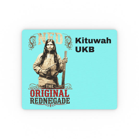 Kituwah UKB Rectangular Mouse Pad – Vintage Cherokee Illustration on Coral Desk Mat
