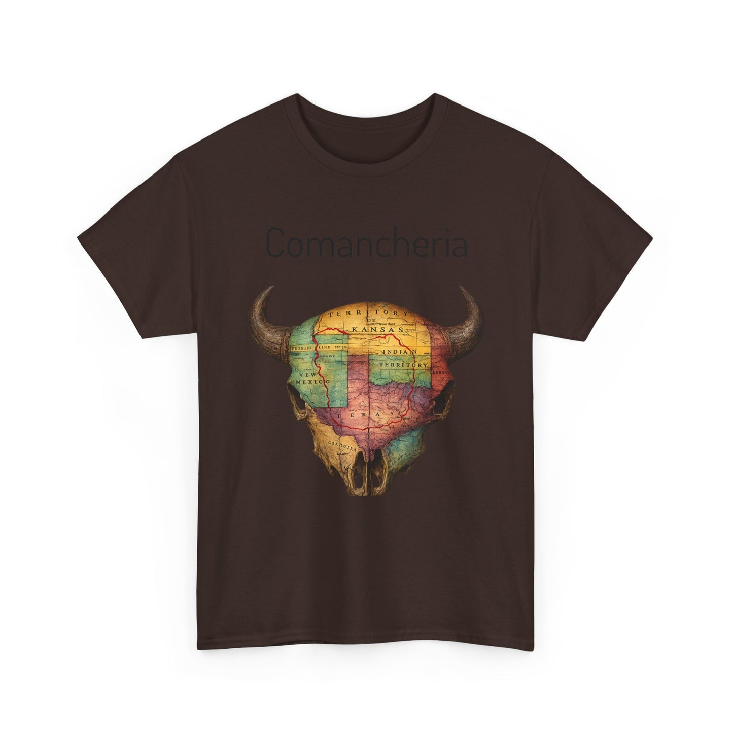 Comancheria Buffalo Skull T-Shirt — Western Map Graphic Tee