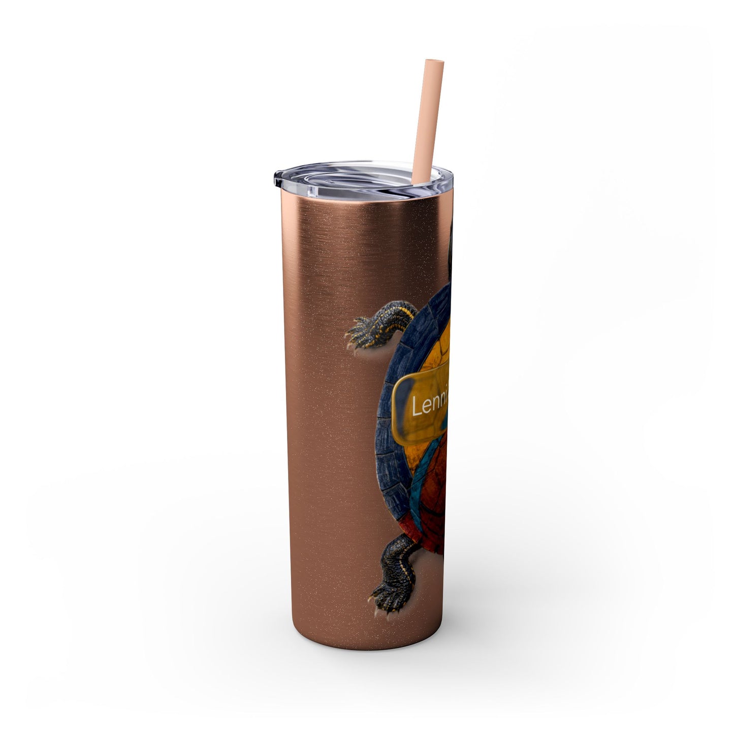 Delaware West Turtle Skinny Tumbler 20oz — Colorful Sea Turtle Travel Cup with Straw
