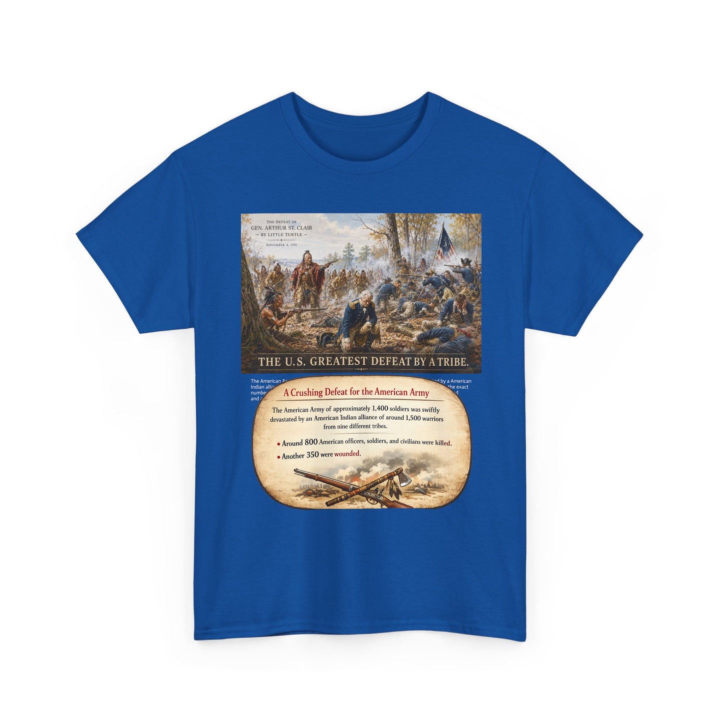 Chief Little Turtle Historical Battle Tee — "The U.S. Greatest Defeat by a Tribe" Cotton T-Shirt