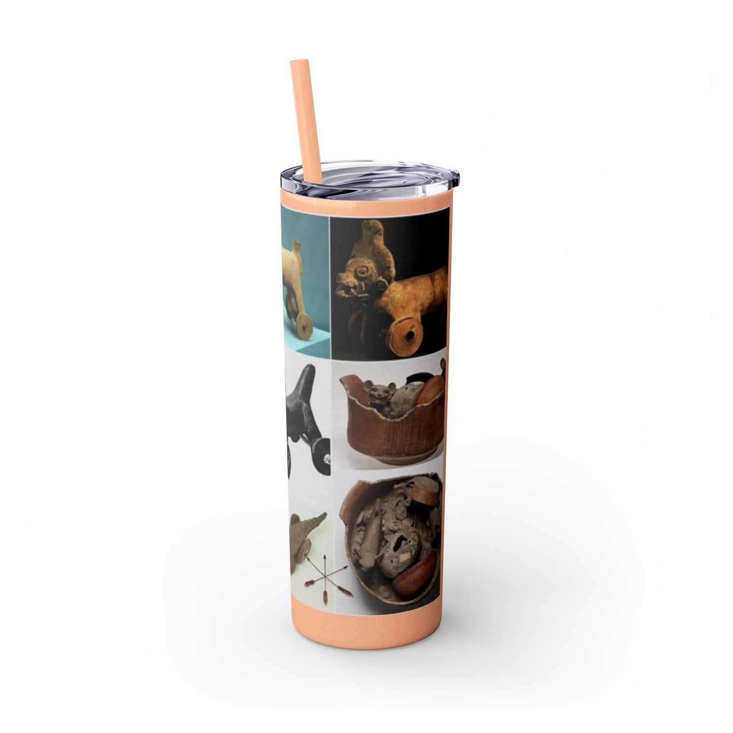 Aztec 20oz Skinny Tumbler - Educational Indigenous Artifacts Design
