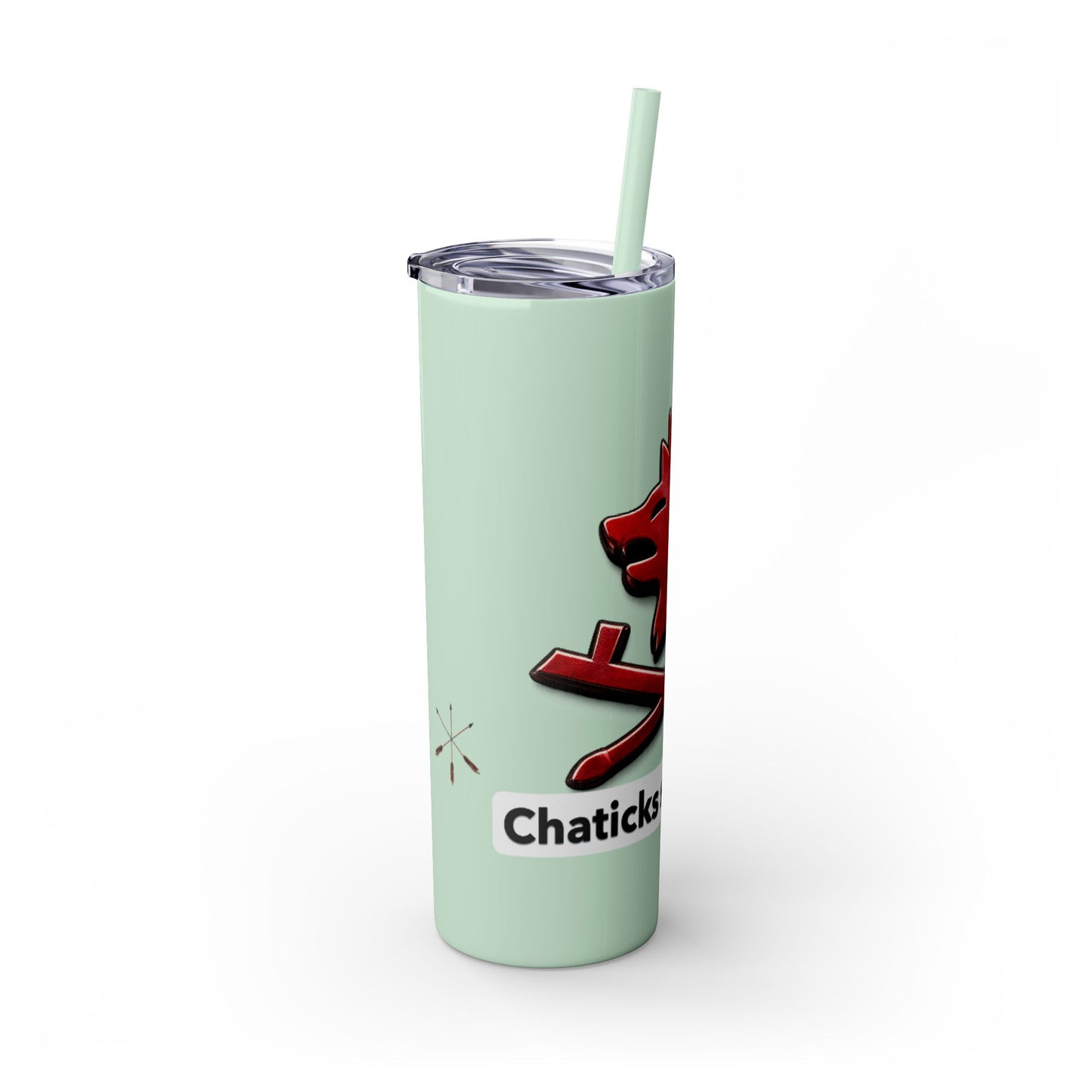 Pawnee Skinny Tumbler — Red Wolf Logo 20oz Insulated Tumbler with Straw