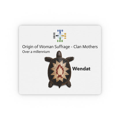 Wyandotte Wendat Turtle Mouse Pad — "Origin of Woman Suffrage - Clan Mothers" Educational Desk Mat