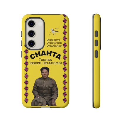 Chahta Tushka Joseph Oklahombi Yellow Phone Case — Native American Tribute Protective Cover