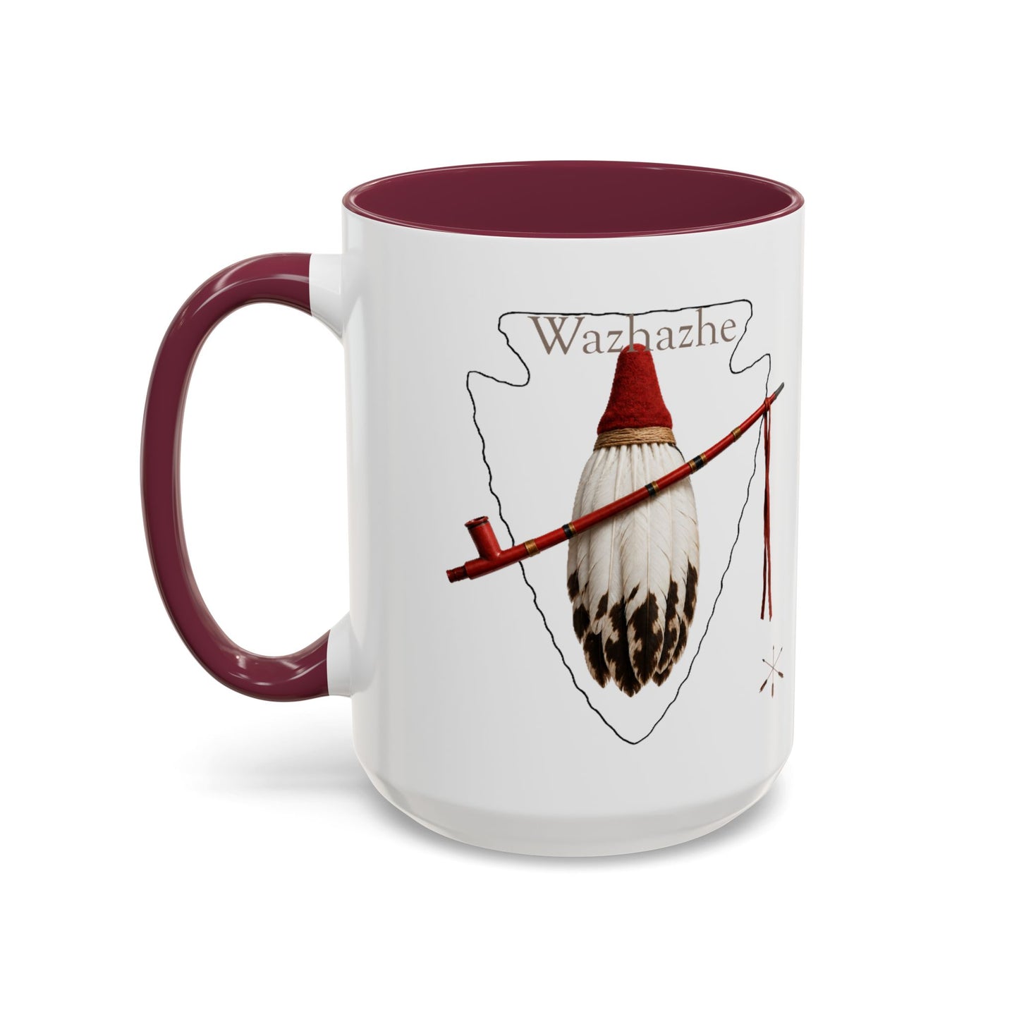 Osage Wazhazhe Tribal Feather Mug (11oz & 15oz) — Native-Inspired Coffee Cup
