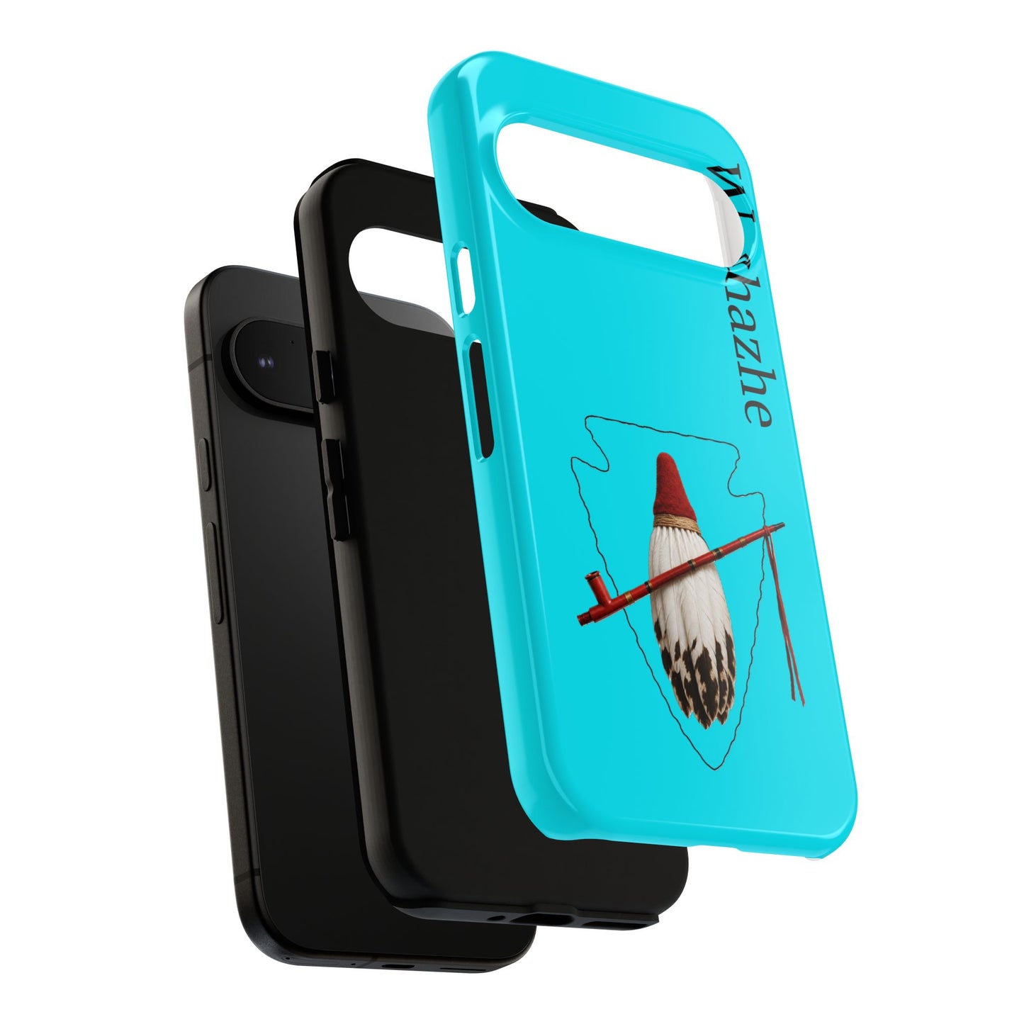Osage Phone Case — Wazhahze Tribal Shield Design (Native Feather & Tomahawk)